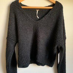 Free People V Neck Oversized Long Sleeve Sweater
